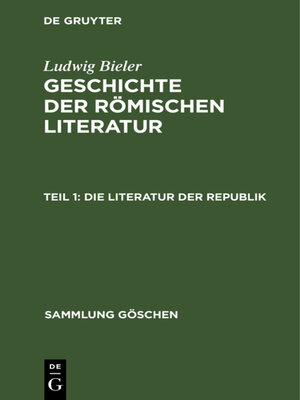 cover image of Die Literatur der Republik